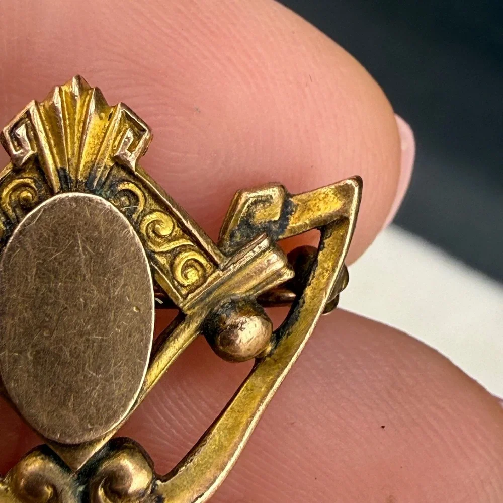 Vintage Gold Filled Watch Chain Brooch Signed S&W